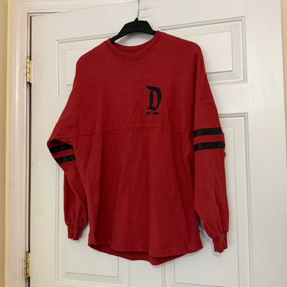 Disney Parks Disneyland Red Black Long Sleeve Spirit Jersey Unisex Size Small S